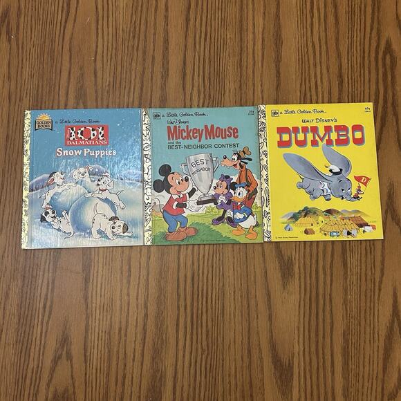 Vintage Walt Disney Little Golden Books Lot of 8 Dumbo Mickey Donald Hercules… - Picture 4 of 11